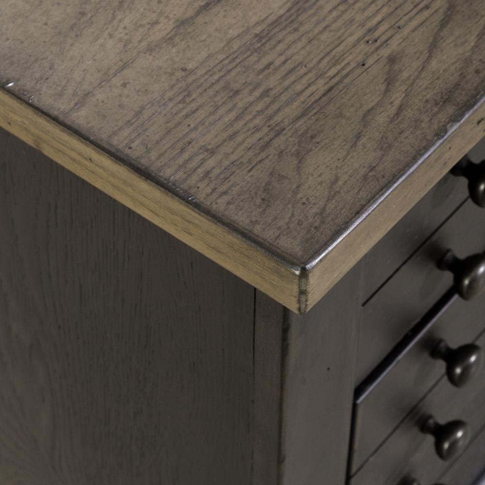Bedside Chest w/ Charging Station - Black Traditional in Dusty Taupe 3 Drawers. Picture 17