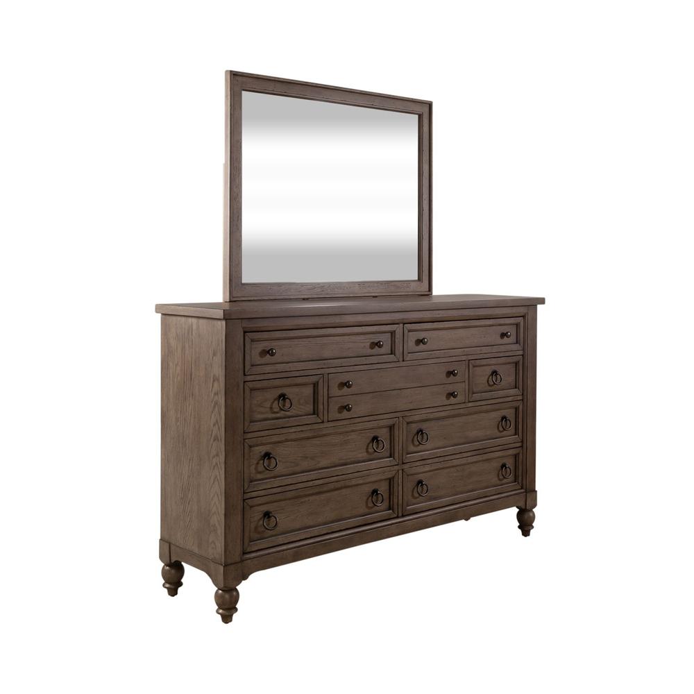 Americana Farmhouse Dresser & Mirror in Dusty Taupe. Picture 1