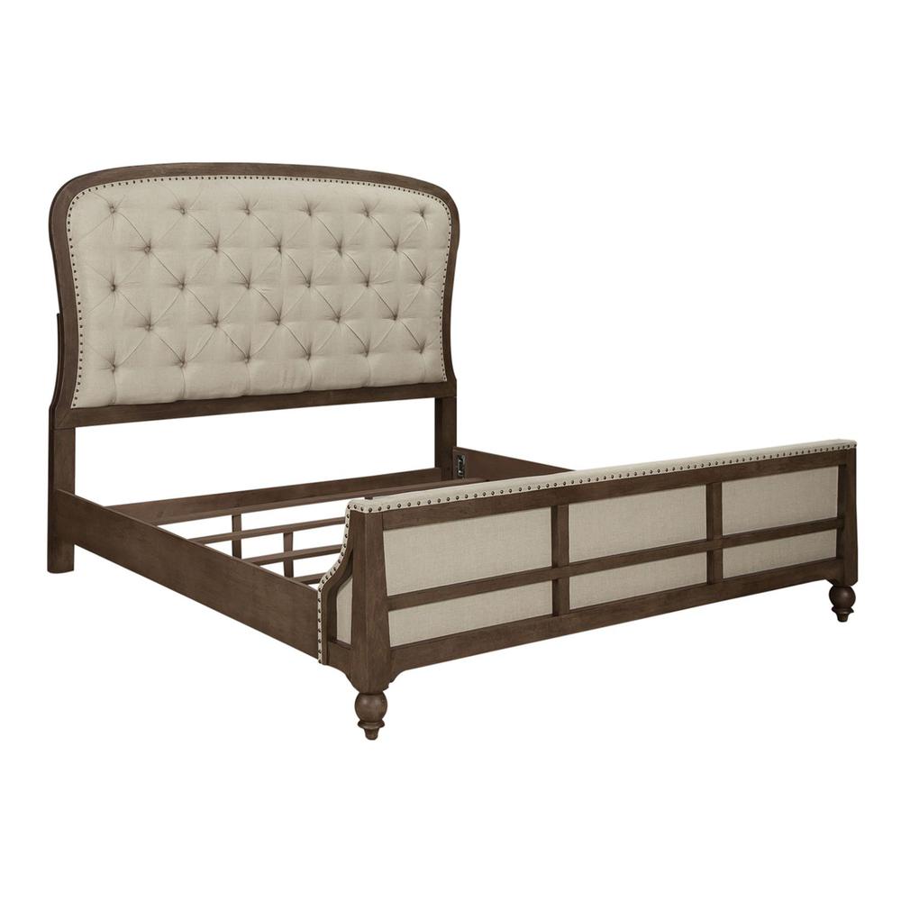 Americana Farmhouse Queen Shelter Bed in Dusty Taupe. Picture 1