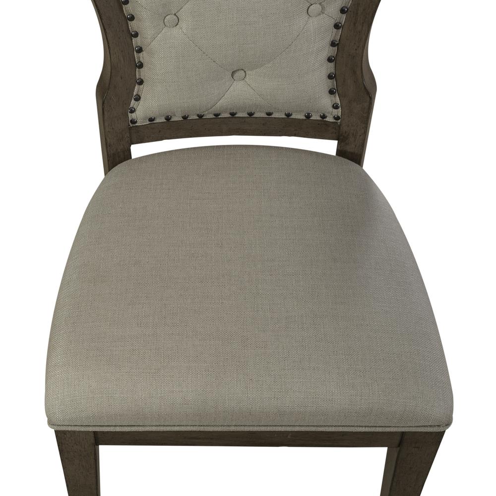 Uph Tufted Back Side Chair - Set of 2 Traditional Multi in Dusty Taupe. Picture 7