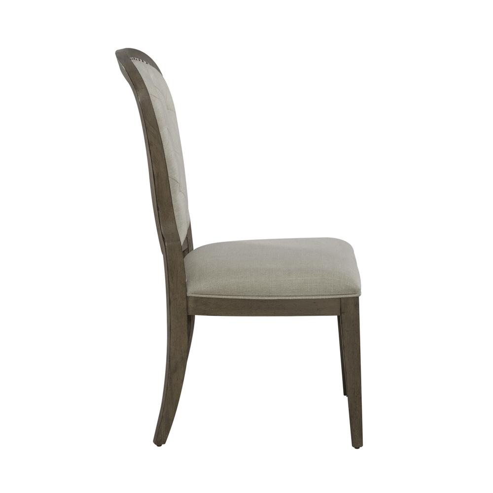Uph Tufted Back Side Chair - Set of 2 Traditional Multi in Dusty Taupe. Picture 5