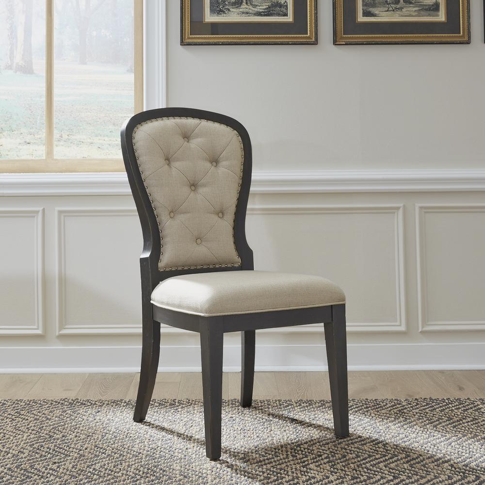 Uph Tufted Back Side Chair - Set of 2 Traditional Multi in Dusty Taupe. Picture 15