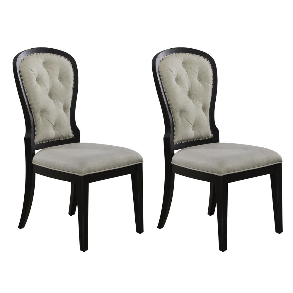 Uph Tufted Back Side Chair - Set of 2 Traditional Multi in Dusty Taupe. Picture 23