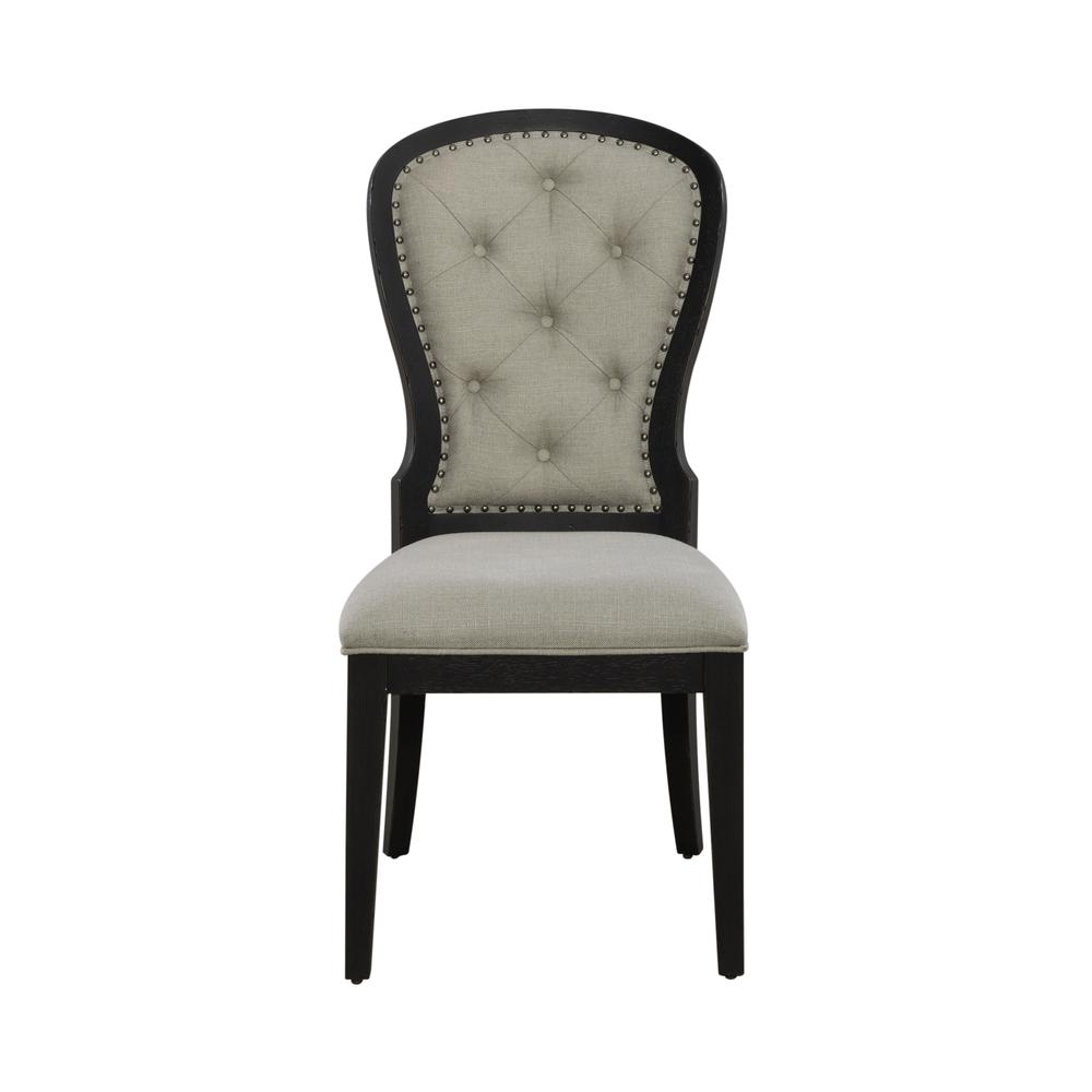 Uph Tufted Back Side Chair - Set of 2 Traditional Multi in Dusty Taupe. Picture 16