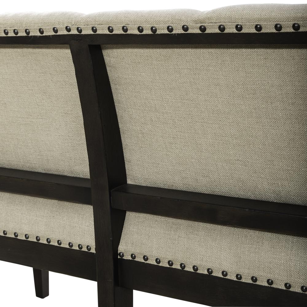 Americana Farmhouse Upholstered Shelter Dining Bench in Dusty Taupe. Picture 20