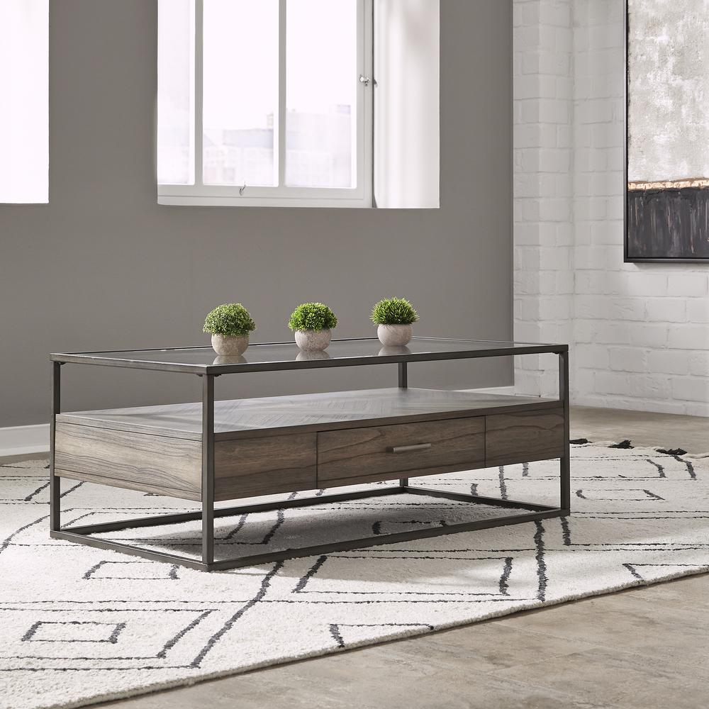 Jamestown Rectangular Cocktail Table in Tobacco. Picture 2