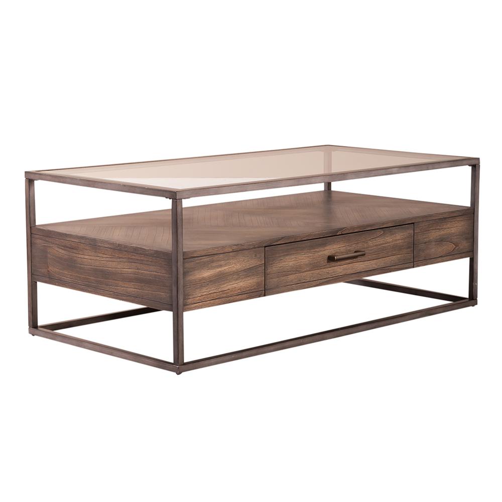 Jamestown Rectangular Cocktail Table in Tobacco. Picture 1