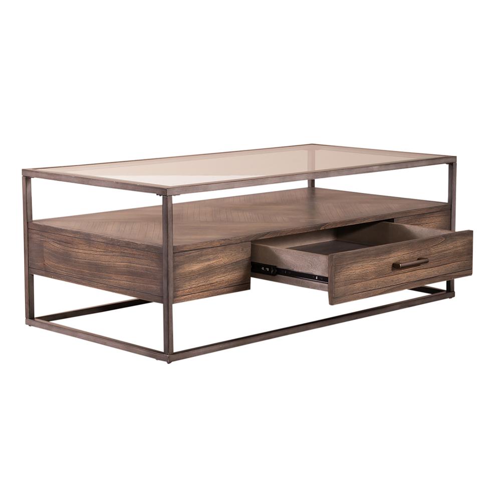 Jamestown Rectangular Cocktail Table in Tobacco. Picture 7
