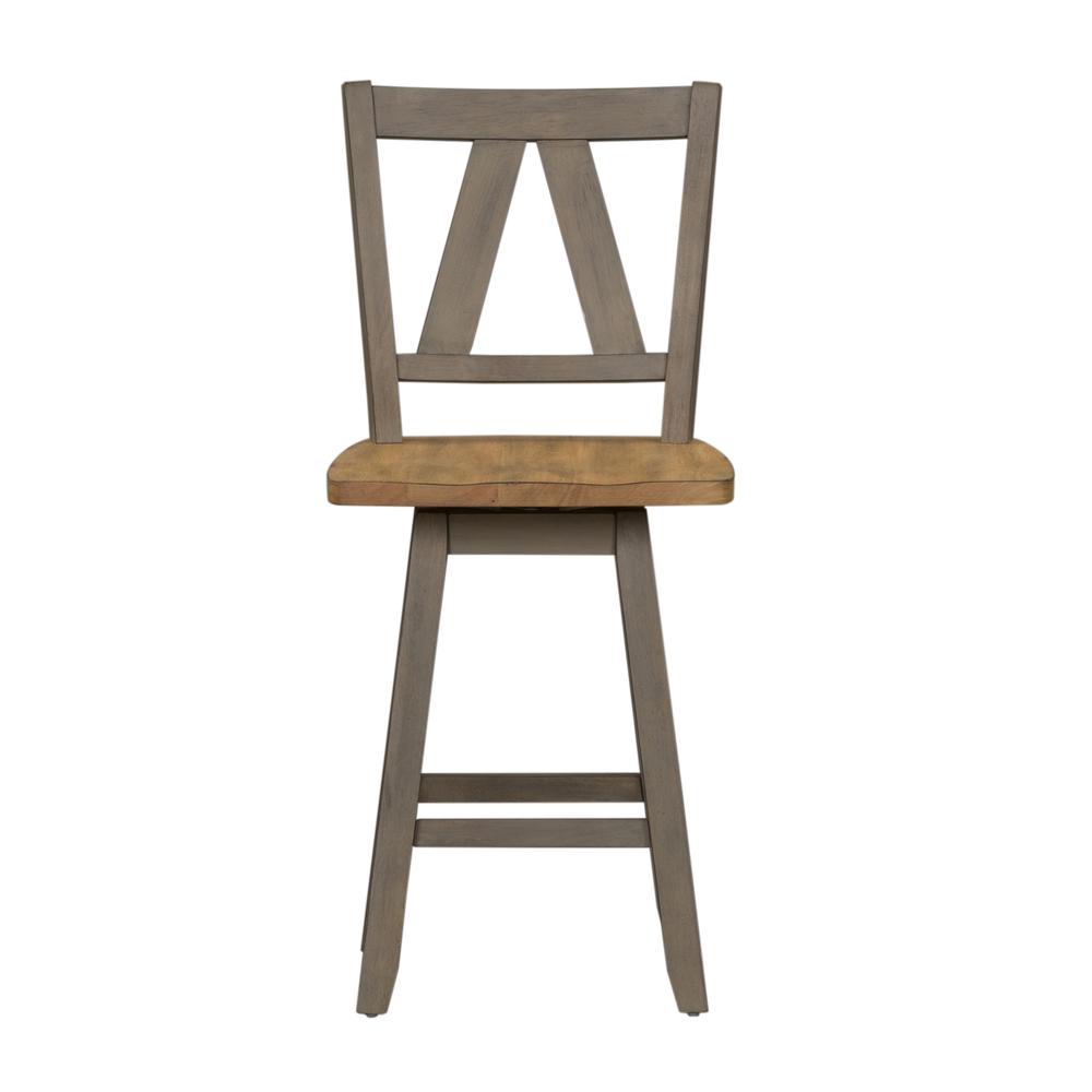 Lindsey Farm Counter Height Swivel Chair (RTA)-Set of 2 in Gray. Picture 3
