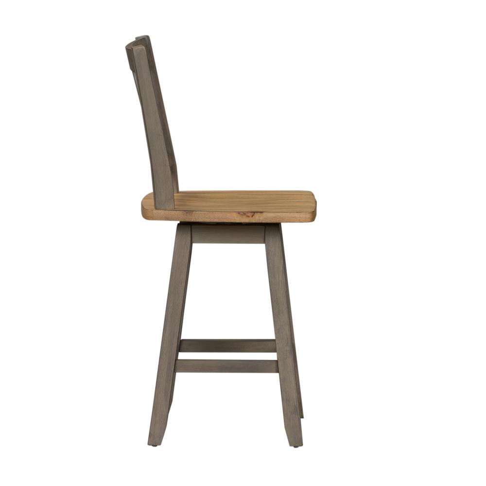 Lindsey Farm Counter Height Swivel Chair (RTA)-Set of 2 in Gray. Picture 2