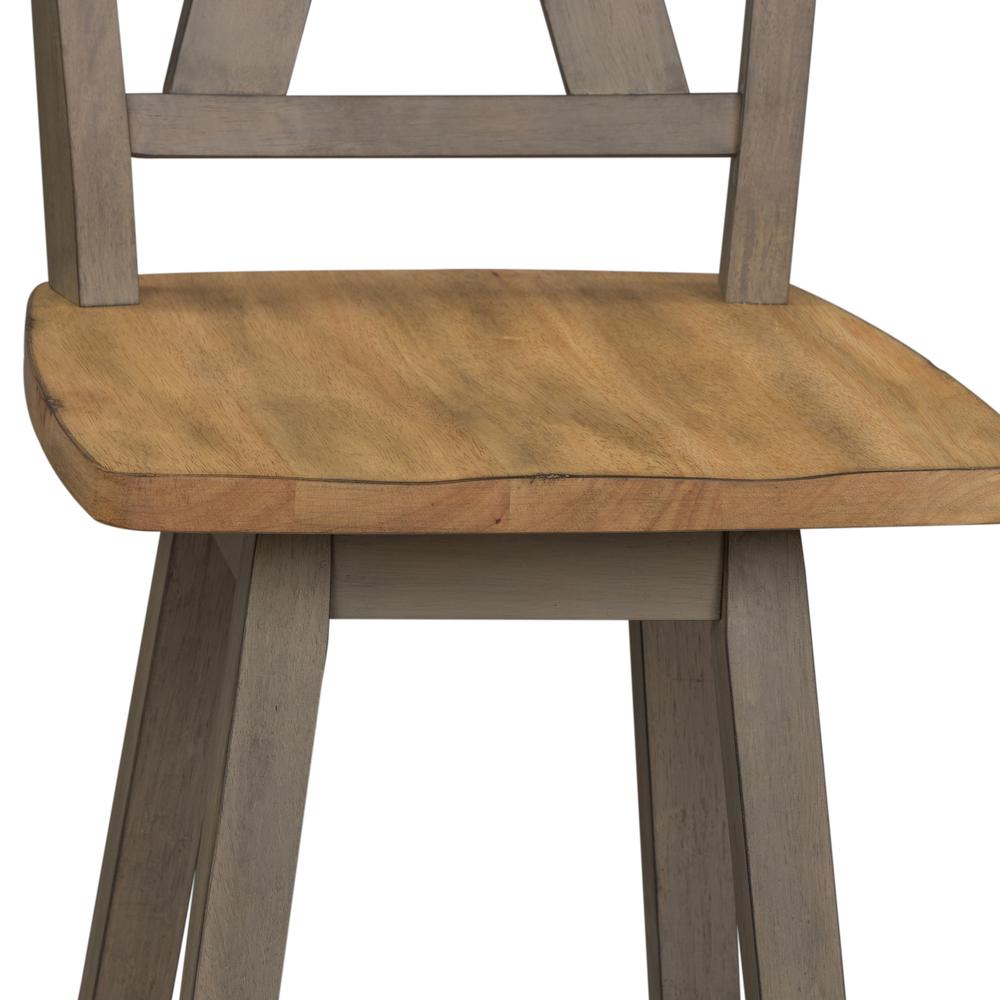 Lindsey Farm Counter Height Swivel Chair (RTA)-Set of 2 in Gray. Picture 5