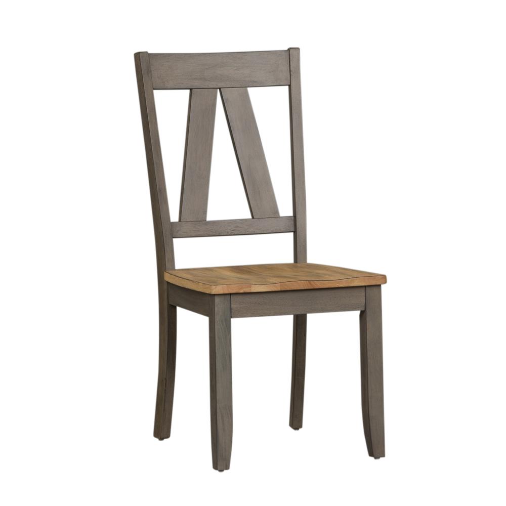 Lindsey Farm Splat Back Side Chair (RTA) in Gray. Picture 1