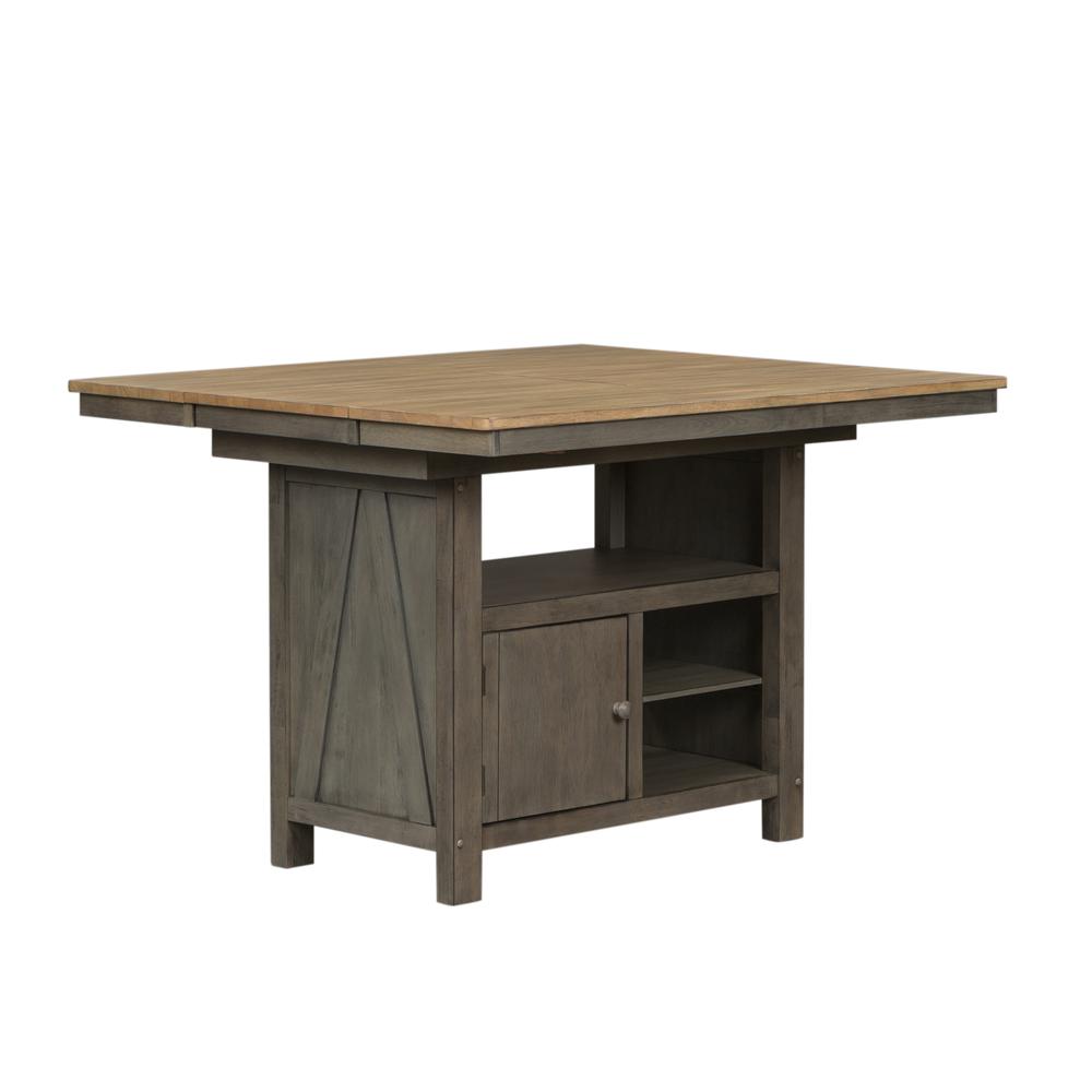 Lindsey Farm 5 Piece Gathering Table Set in Gray. Picture 1