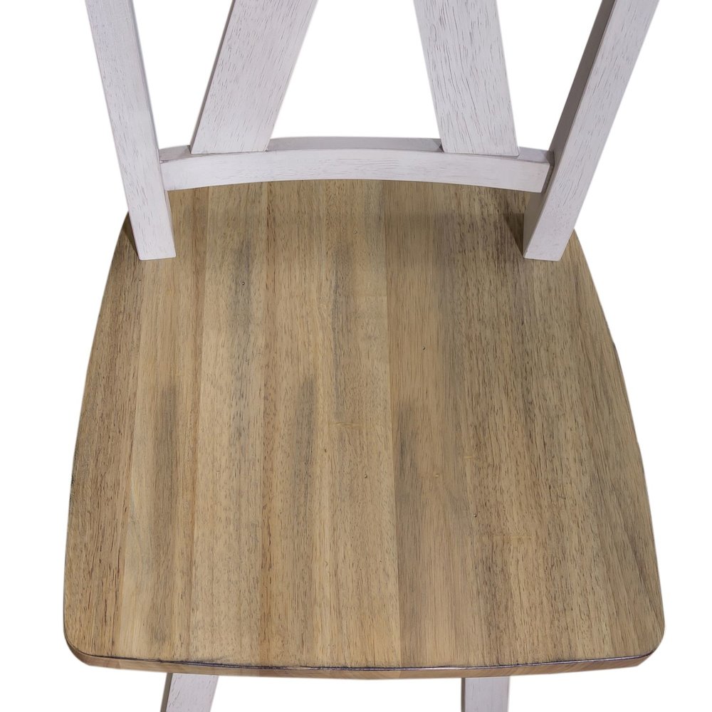 Counter Height Swivel Chair (RTA) - Set of 2 Farmhouse White. Picture 7