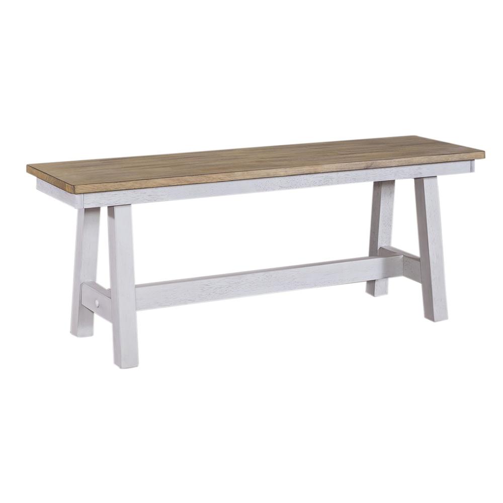 Lindsey Farm Backless Bench (RTA) in Weathered White. Picture 1