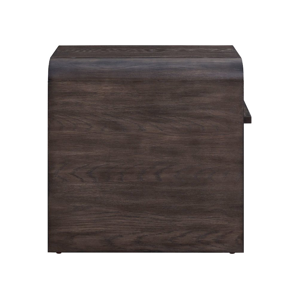 Living Room End Table Transitional Rounded Waterfall Edge - Espresso Oak Wood. Picture 5