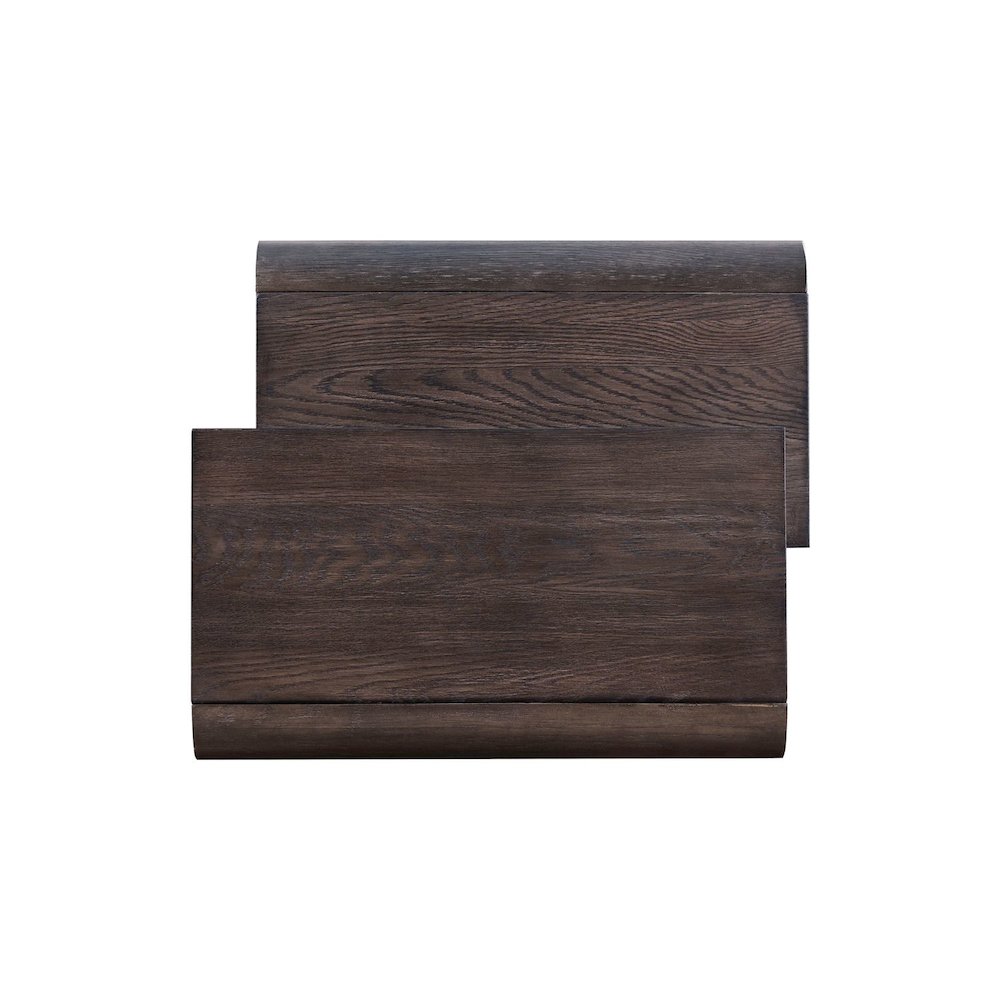 Living Room End Table Transitional Rounded Waterfall Edge - Espresso Oak Wood. Picture 6
