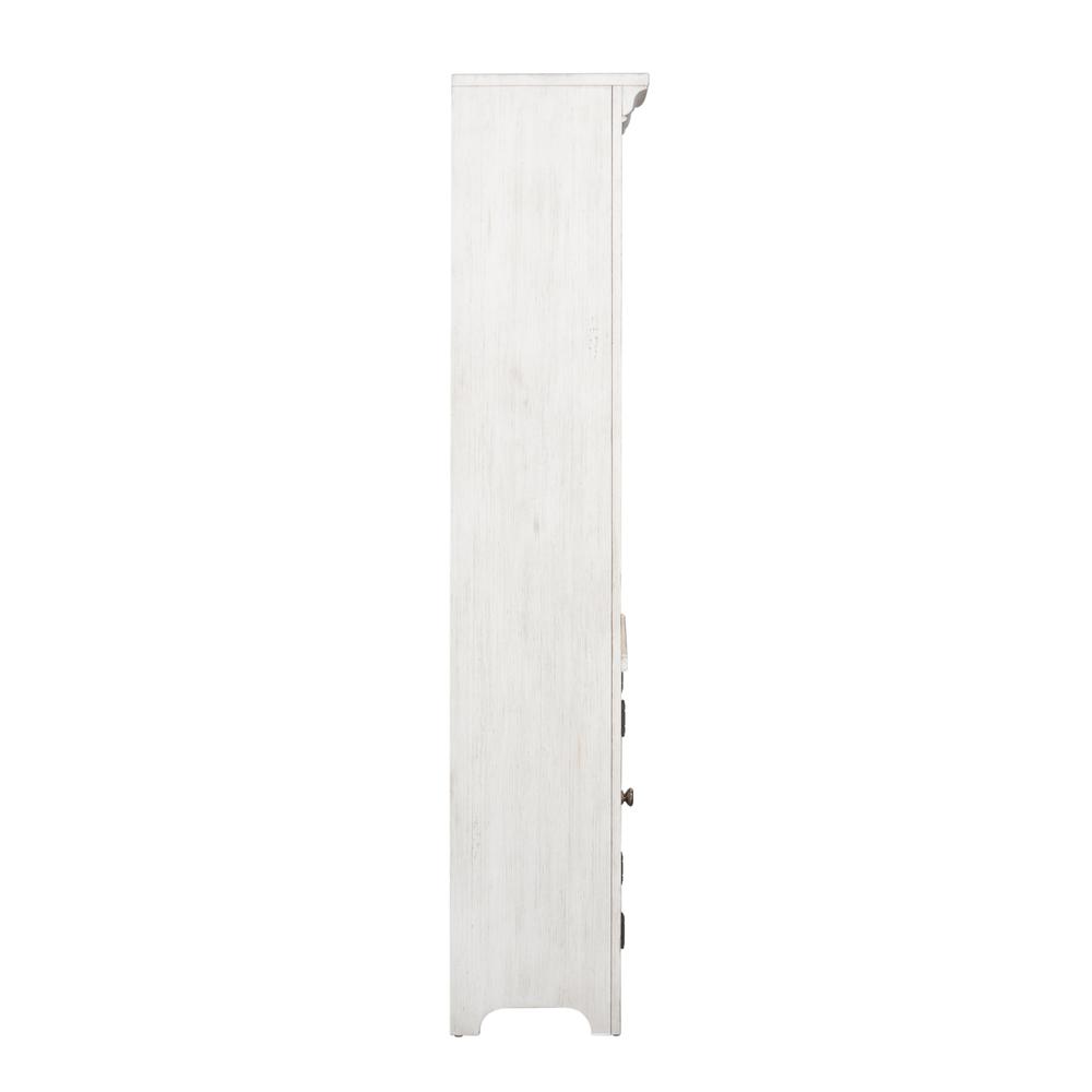 Farmhouse Reimagined Bookcase in Antique White w/ Chestnut Top. Picture 7