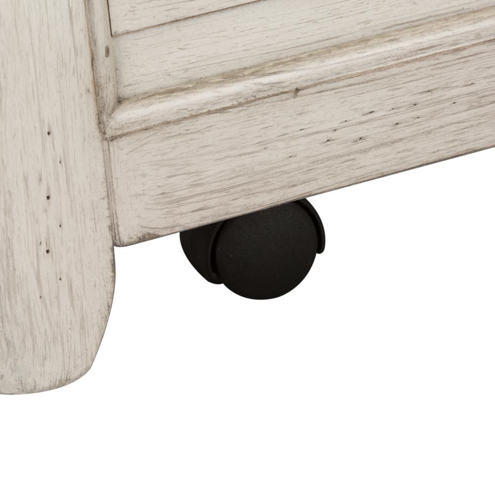 Farmhouse Reimagined Storage Trunk in Antique White w/ Chestnut Top. Picture 9