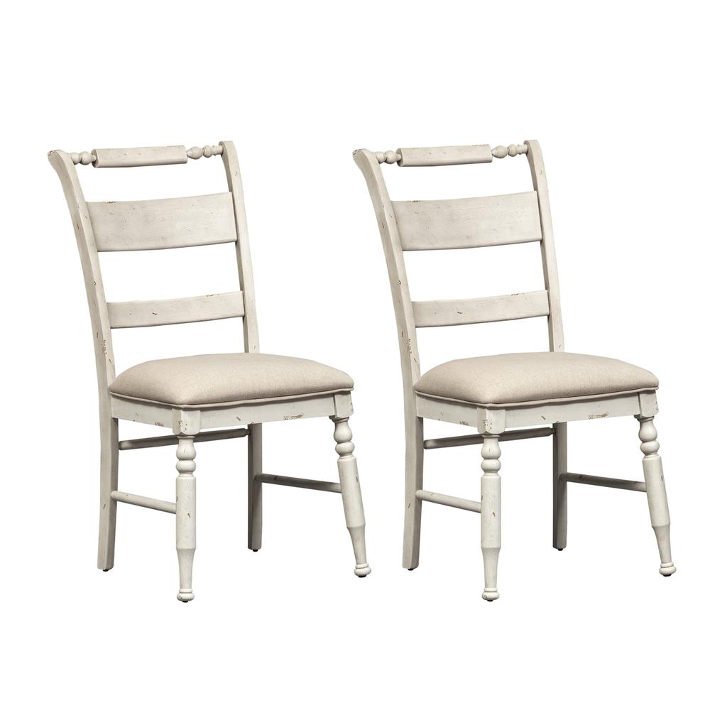 Slat Back Side Chair (RTA)-Set of 2 Traditional White. Picture 1