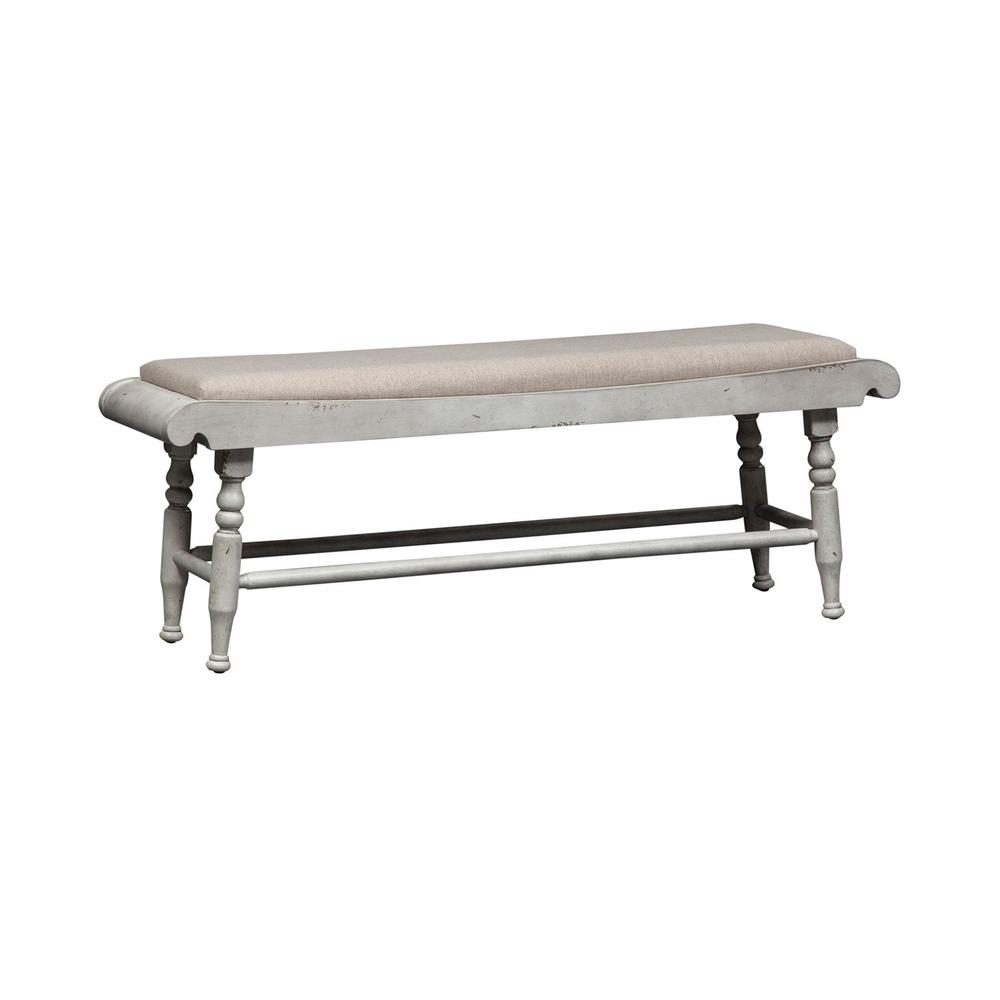 Whitney Bench (RTA) in Antique Linen w/ Weathered Gray. Picture 1