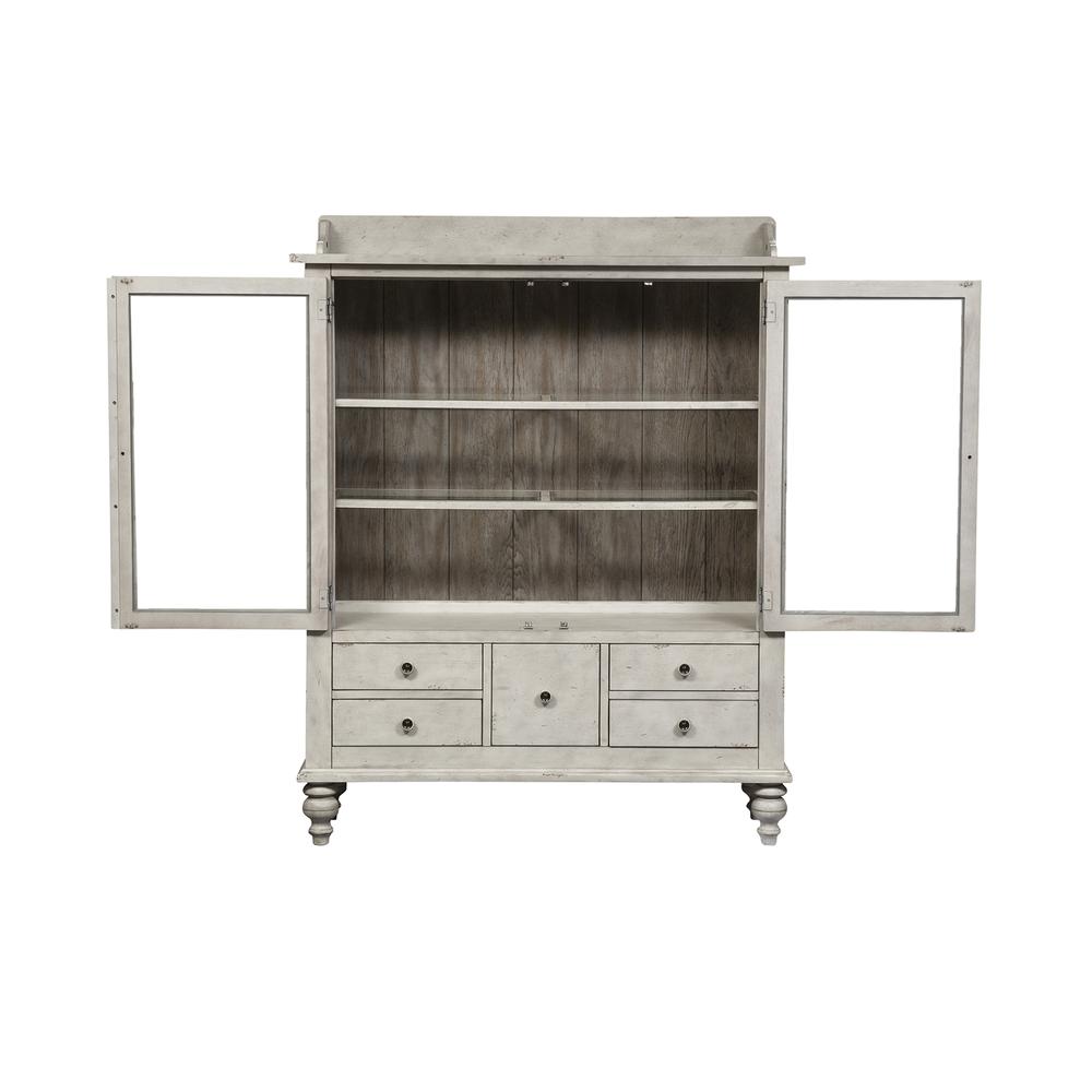 Whitney Display Cabinet in Antique Linen w/ Weathered Gray. Picture 6