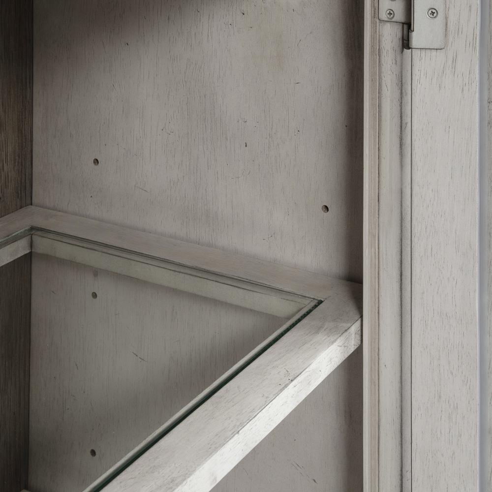 Whitney Display Cabinet in Antique Linen w/ Weathered Gray. Picture 8