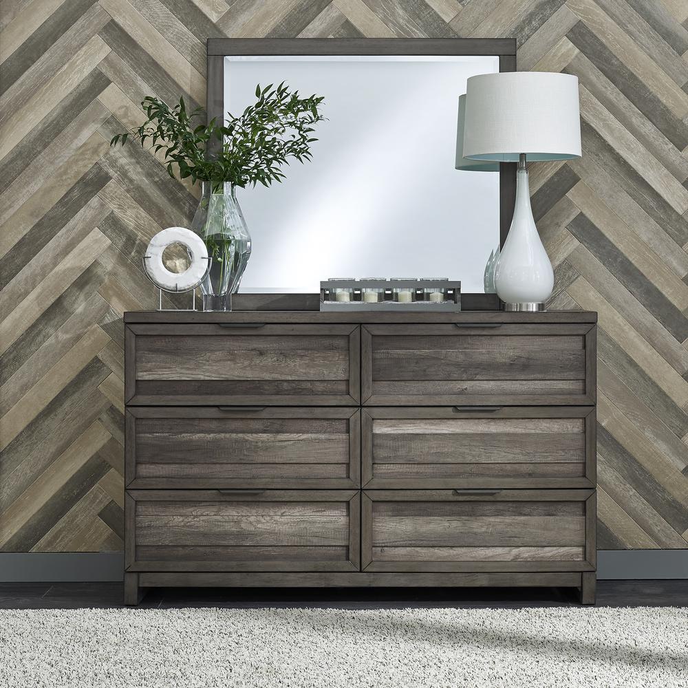 Tanners Creek Dresser & Mirror in Graystone. Picture 2