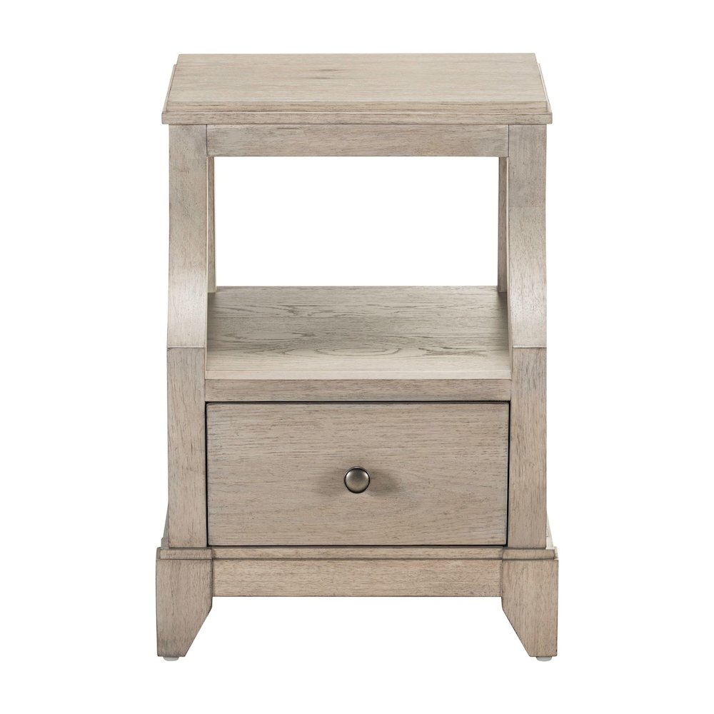 New Haven Chairside Table for Living Room Traditional - Sanctuary White Oak Wood. Picture 3