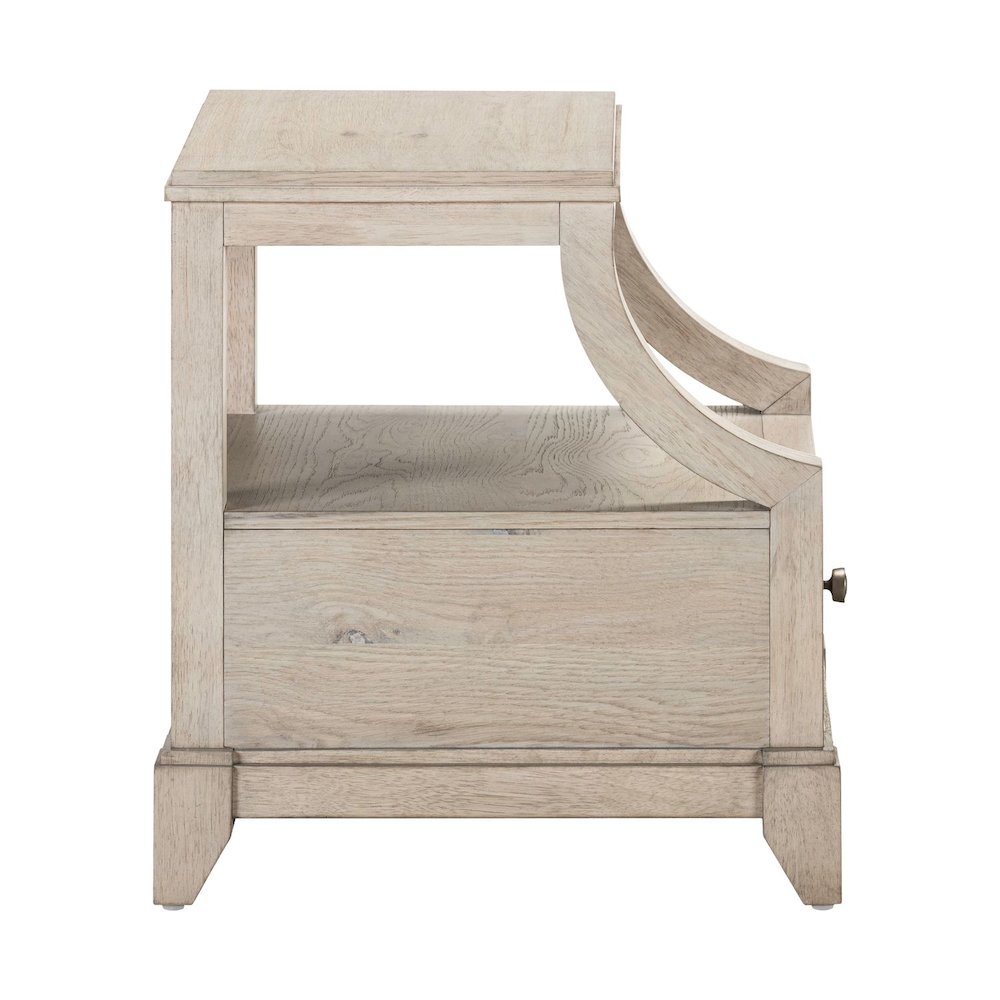 New Haven Chairside Table for Living Room Traditional - Sanctuary White Oak Wood. Picture 4