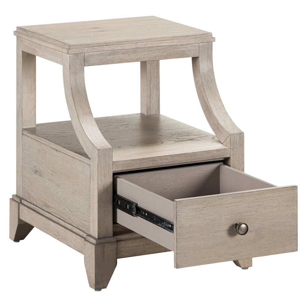 New Haven Chairside Table for Living Room Traditional - Sanctuary White Oak Wood. Picture 7