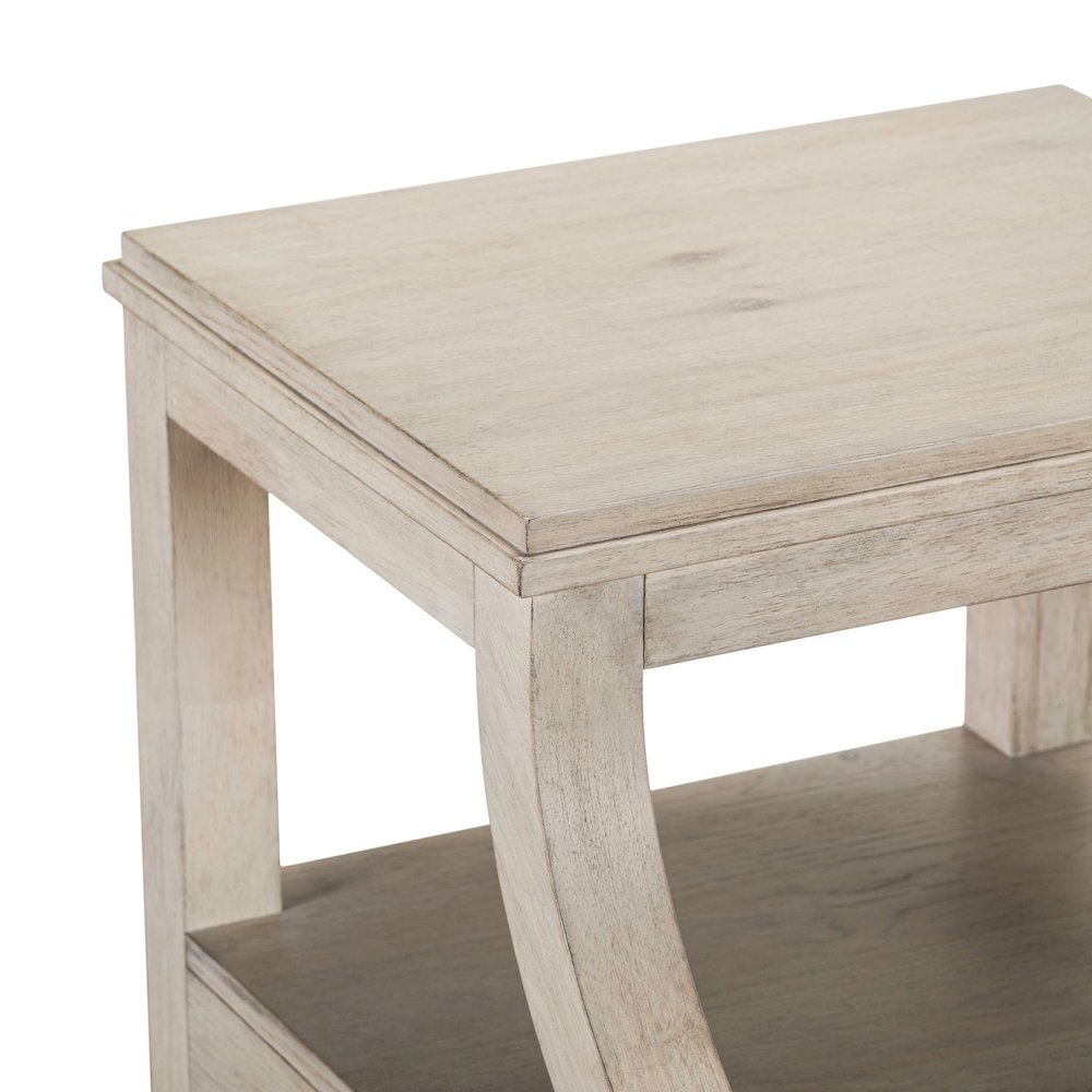 New Haven Chairside Table for Living Room Traditional - Sanctuary White Oak Wood. Picture 8