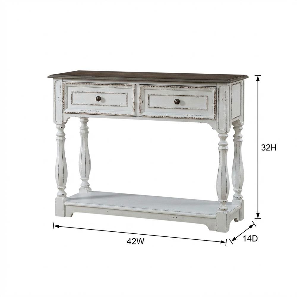 White, Console Table, Quality Build, Durable Wood Frame. Picture 7