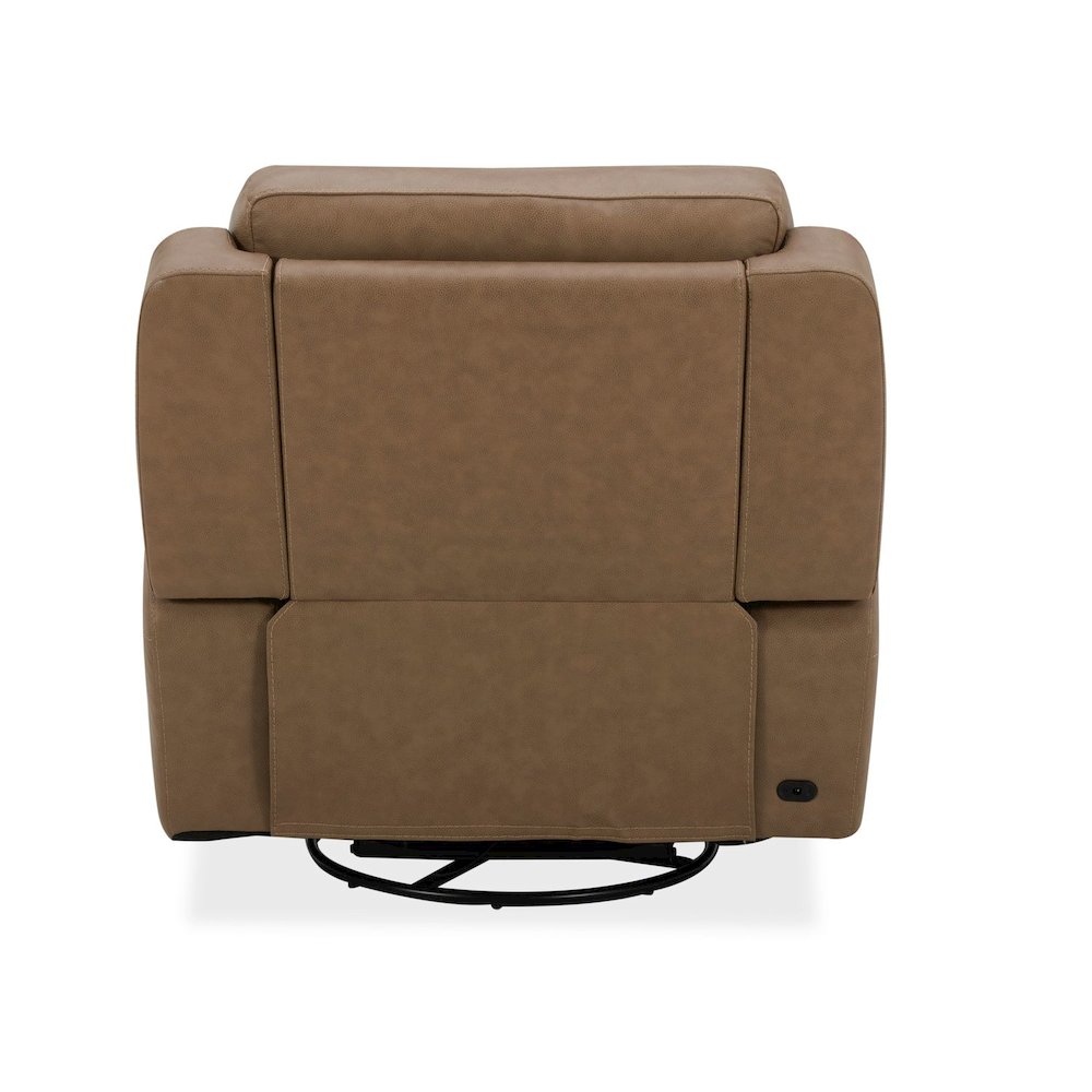 Carrington Triple Power Recliner Living Room Chair - York Sand Brown Leather. Picture 6