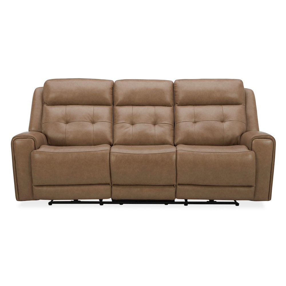Carrington Triple Power Reclining Sofa - York Sand Leather. Picture 4