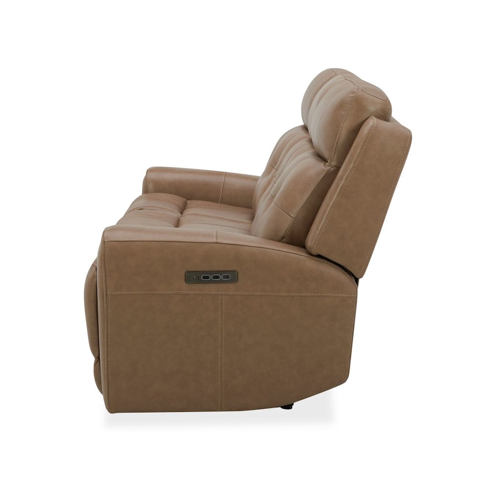 Carrington Triple Power Reclining Sofa - York Sand Leather. Picture 5