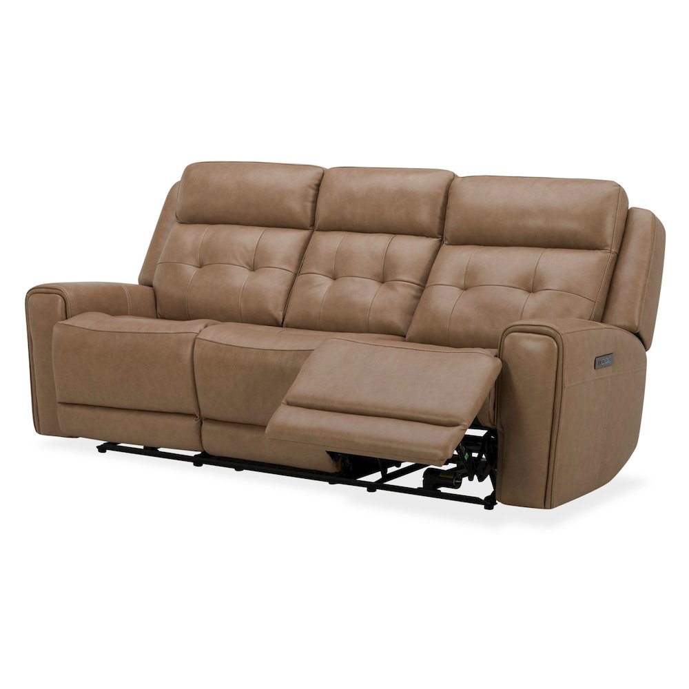 Carrington Triple Power Reclining Sofa - York Sand Leather. Picture 7