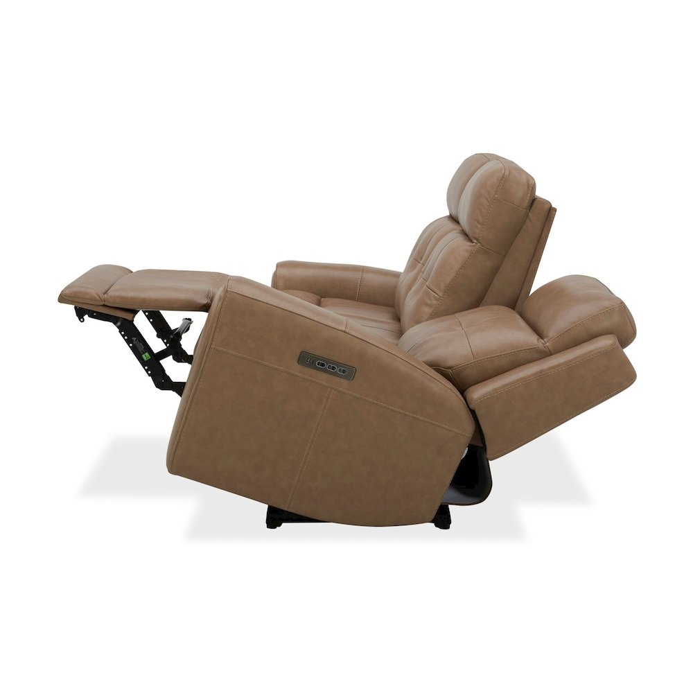 Carrington Triple Power Reclining Sofa - York Sand Leather. Picture 8