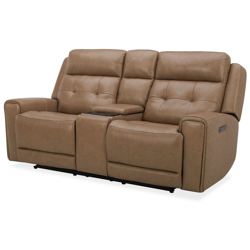 Carrington Power Recline Set with Sofa & Loveseat - York Sand Leather. Picture 3