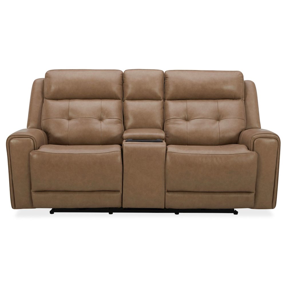 Carrington Power Recline Set with Sofa & Loveseat - York Sand Leather. Picture 8