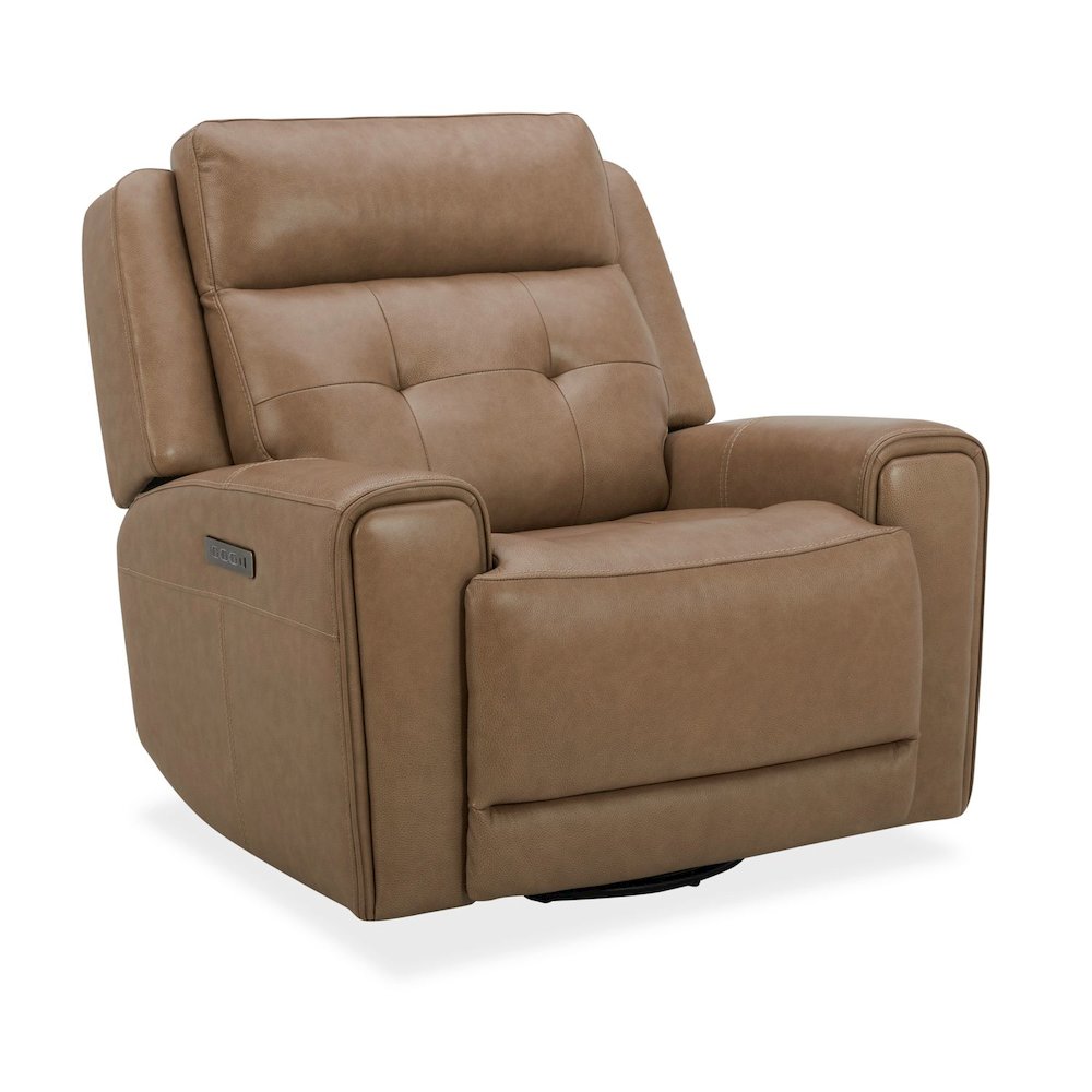Carrington Power Recline Set with Sofa & Recliner - York Sand Leather. Picture 7