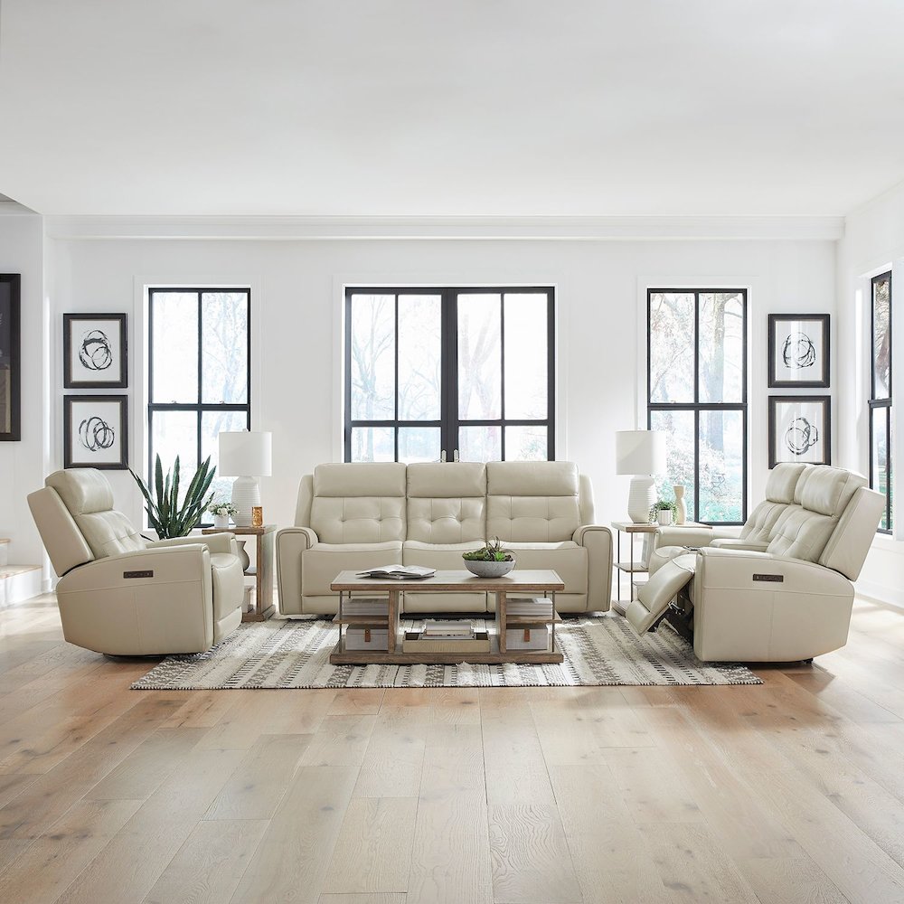 Carrington Carrington Sofa & Loveseat - Baja Stone Leather. Picture 1