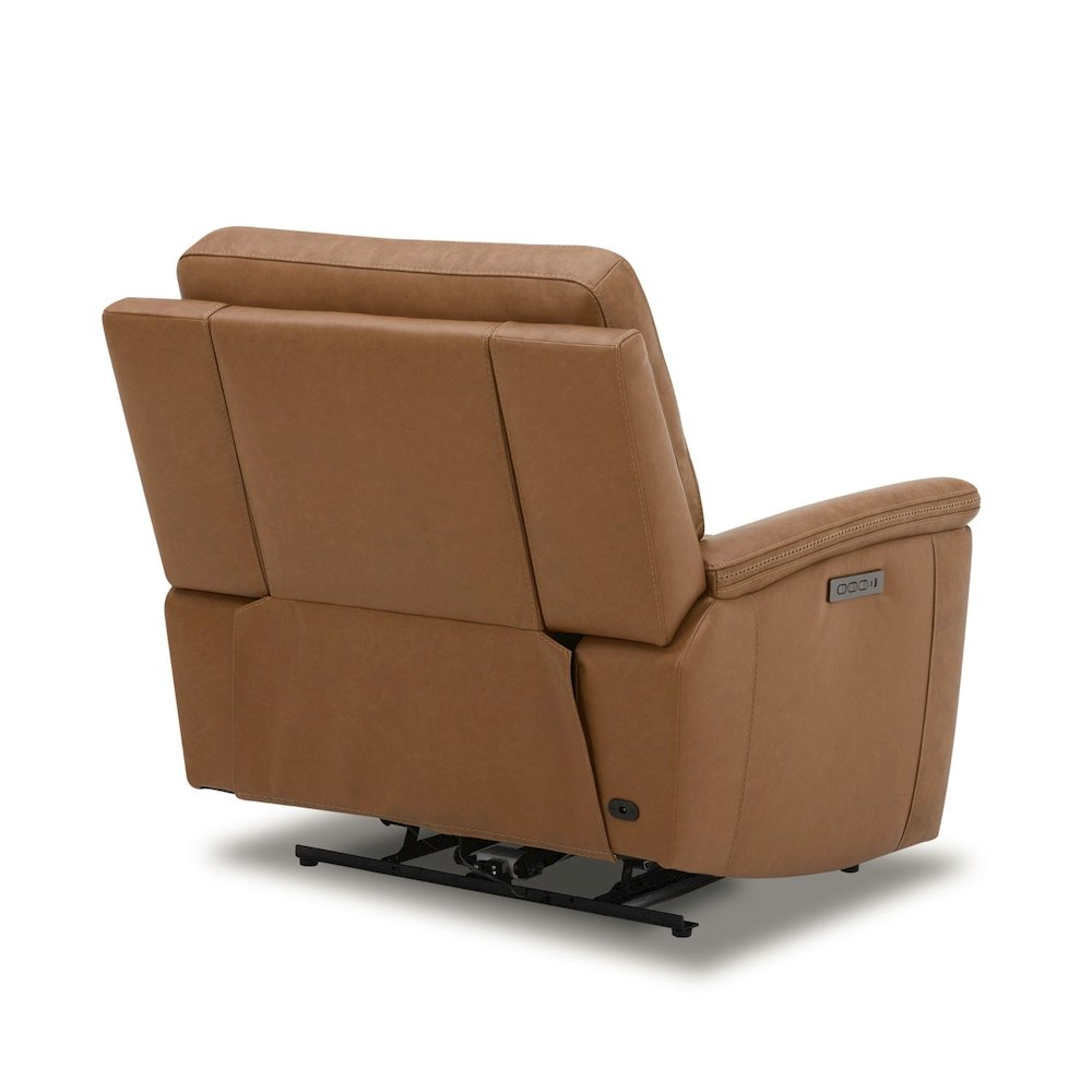Cooper Swivel Glide Power Recliner, Power Headrest, Lumbar in Camel Leather. Picture 8