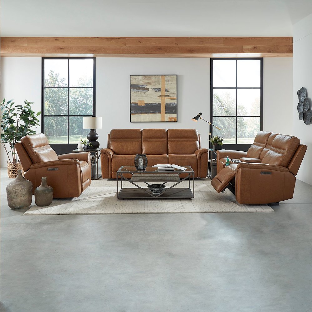 Cooper Cooper Sofa & Loveseat - Camel Leather. Picture 2