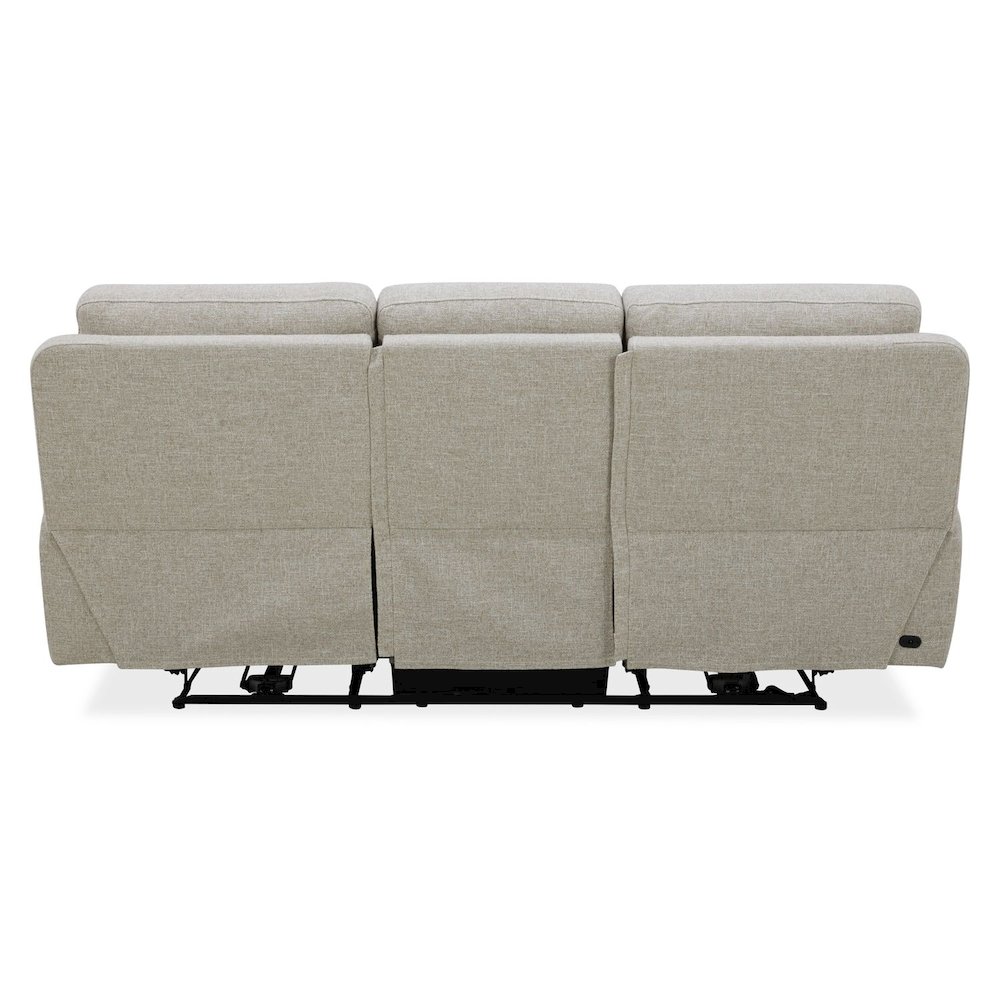Power Recline Sofa with Charging Ports, Lumbar Support - Nathan Ginger Fabric. Picture 3