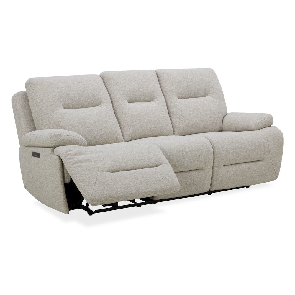 Power Recline Sofa with Charging Ports, Lumbar Support - Nathan Ginger Fabric. Picture 4