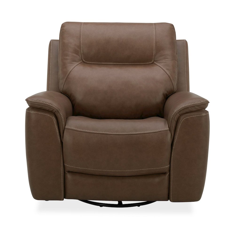 Collins Triple Power Recliner Living Room Chair - York Chestnut Leather. Picture 4