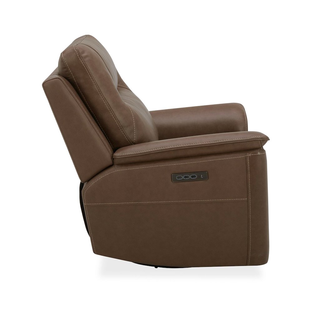 Collins Triple Power Recliner Living Room Chair - York Chestnut Leather. Picture 5