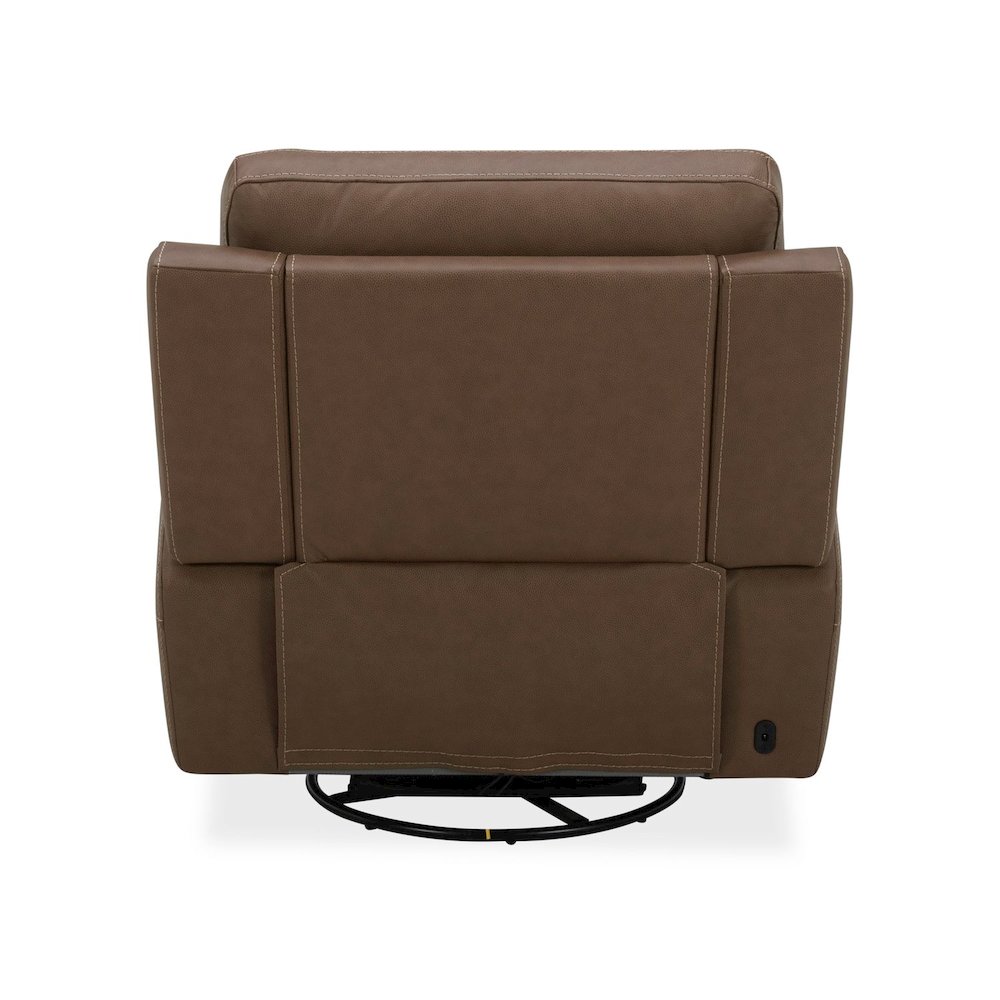 Collins Triple Power Recliner Living Room Chair - York Chestnut Leather. Picture 6