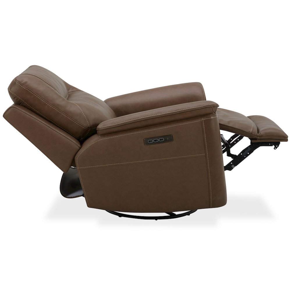 Collins Triple Power Recliner Living Room Chair - York Chestnut Leather. Picture 8